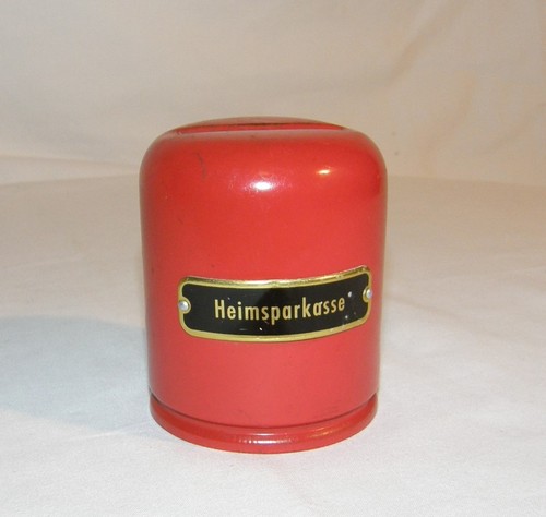 Vintage spardose aus blech - vintage,