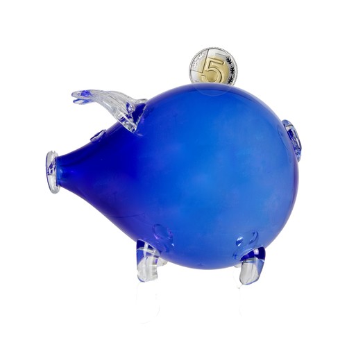 Große blaue glas spardose - große, glas-spardose