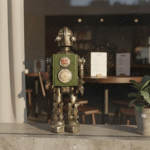 Roboterfigur vintage look - roboterfigur, vintage-look