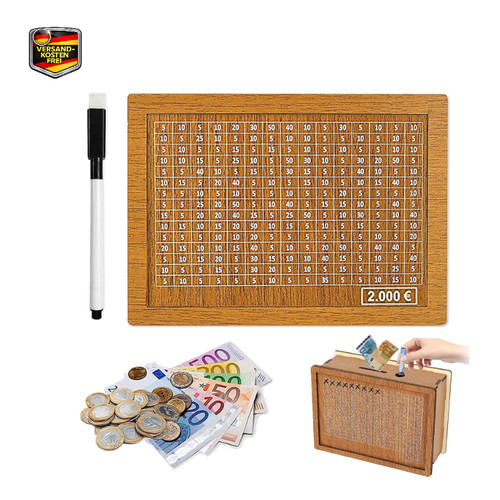 Spardose holz mit zahlen - holz,